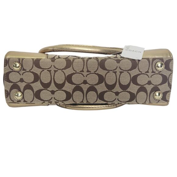 Coach Hampton Signature Canvas Gold Satchel F11062 NWT - Picture 9 of 13